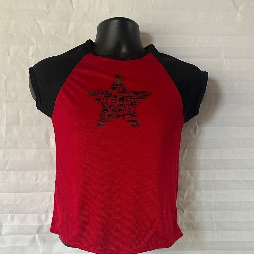 Unisex Red Black T-Shirt Star Graphic Tee Casual Streetwear Small
